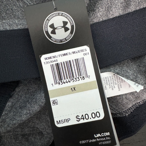 Under Armour Women’s Plus Size 1X Black Gray Logo Mid Crossback Sports Bra New - Picture 12 of 12